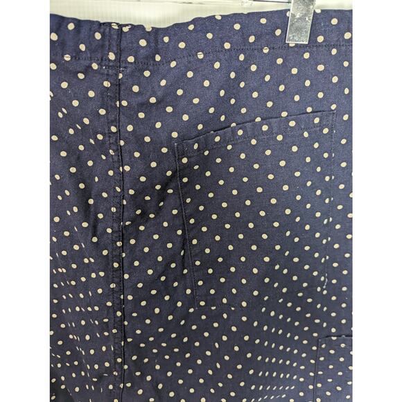NSF Carlson Pant Drop Crop Navy White Polka Dot Drawstring Waist Crop NWT M - Picture 6 of 11